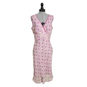 Rare Vintage Polka Dot Genuine Silk Midi Dress